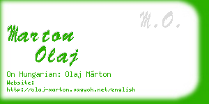marton olaj business card
